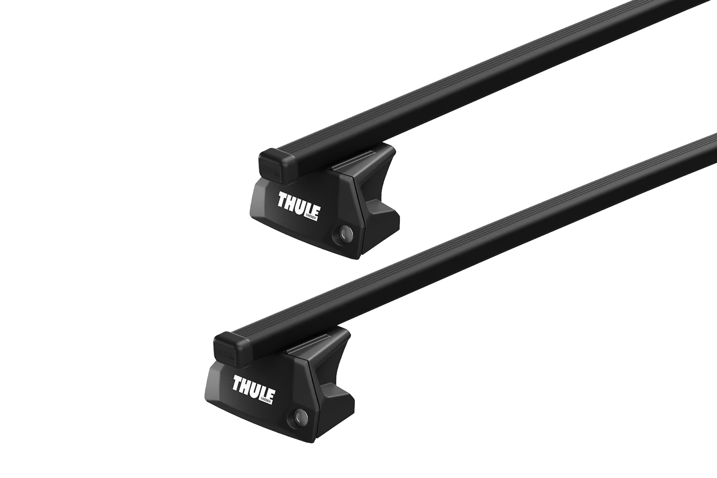 Thule SquareBar Evo Black 2 Bar Roof Rack for MINI F56 3dr Hatch with Flush Roof Rail (2014 onwards)