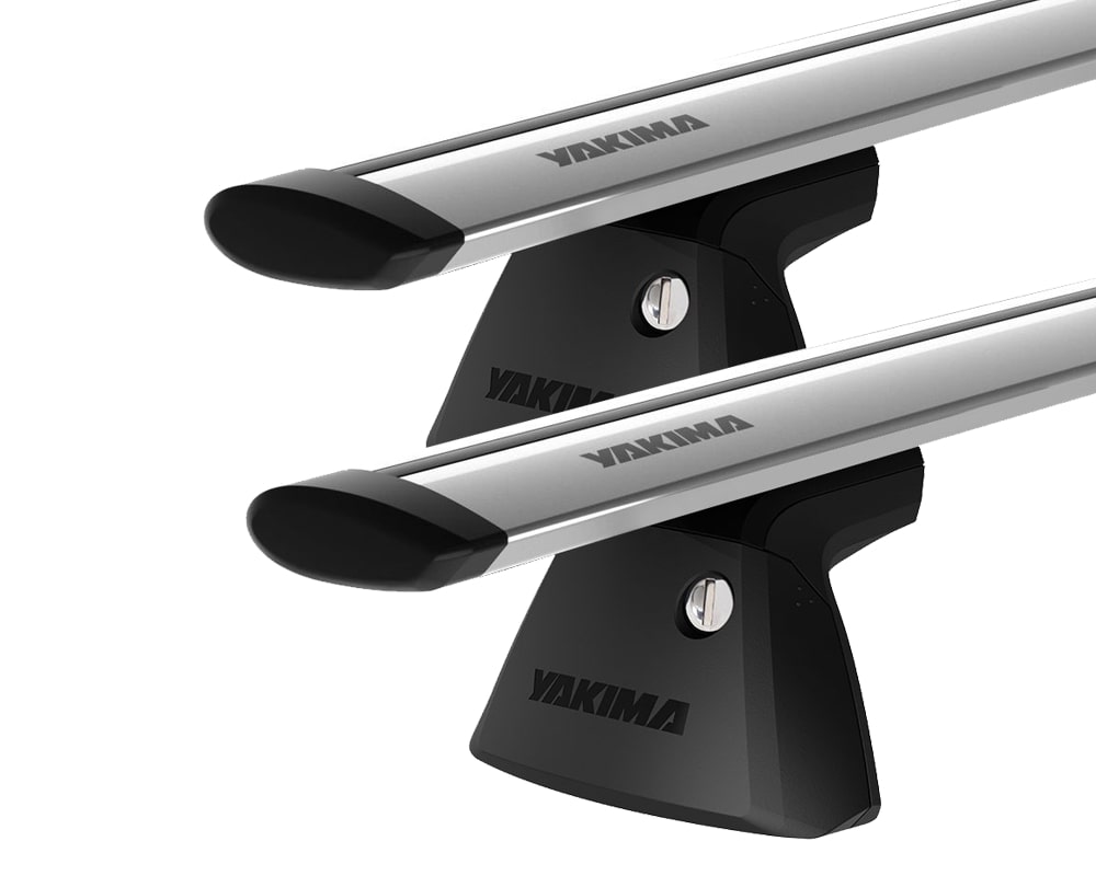 Yakima JetStream Thru bar Silver 2 Bar Roof Rack for MITSUBISHI Mirage 5dr Hatch with Bare Roof (2013 to 2015)