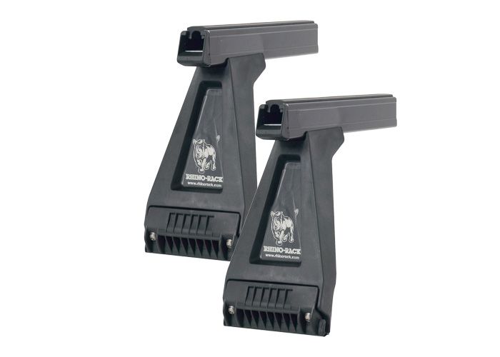 Rhino Rack JA0804 Heavy Duty RL210 Black 2 Bar Roof Rack for LAND ROVER Defender 4dr Ute with Rain Gutter (1993 to 2020)