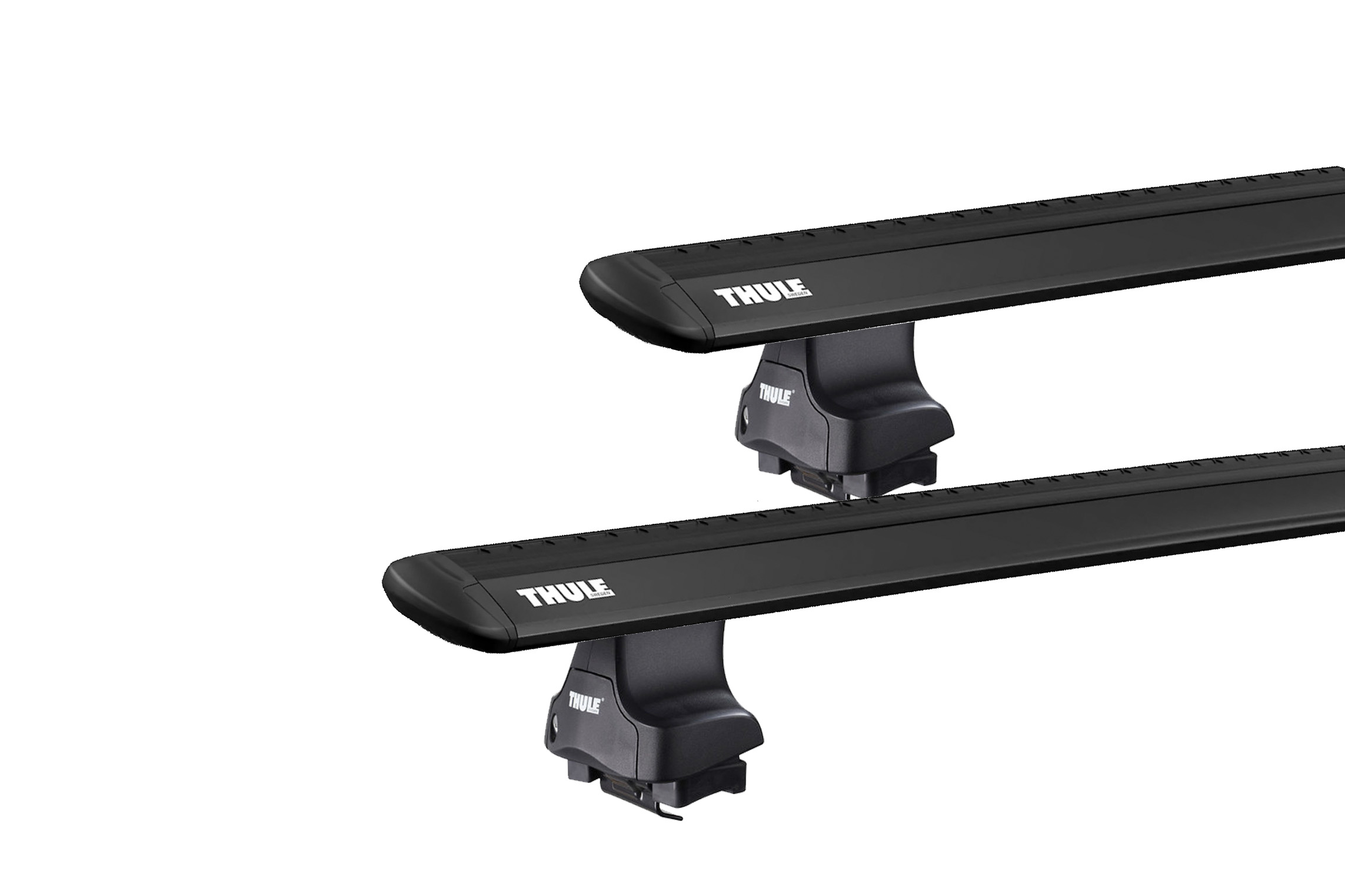 Thule 754 WingBar Evo Black 2 Bar Roof Rack for GMC Sierra Classic 4dr Ute with Bare Roof (1999 to 2007) - Clamp Mount