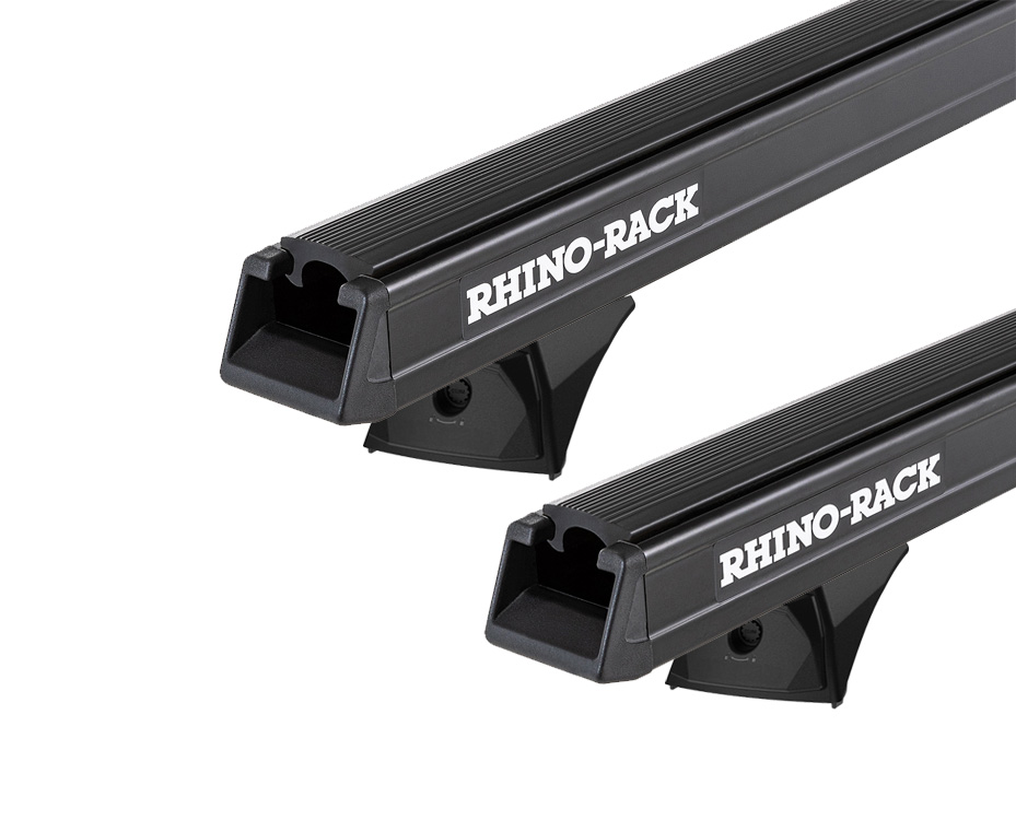 Rhino Rack JC-02855 Heavy Duty RX300L Black 2 Bar Roof Rack for Land Rover Discovery 5dr SUV with Factory Fitted Track (2005 to 2017) - Factory Point Mount