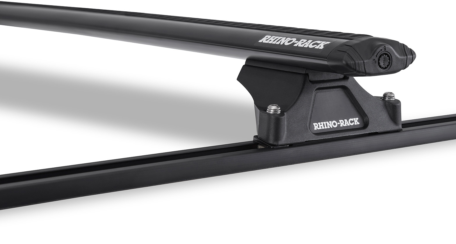 Rhino Rack JA8698 Vortex RLTP Trackmount Black 2 Bar Roof Rack for Mitsubishi Starwagon WA 5dr Wagon with Rain Gutter (1994 to 2003) - Track Mount