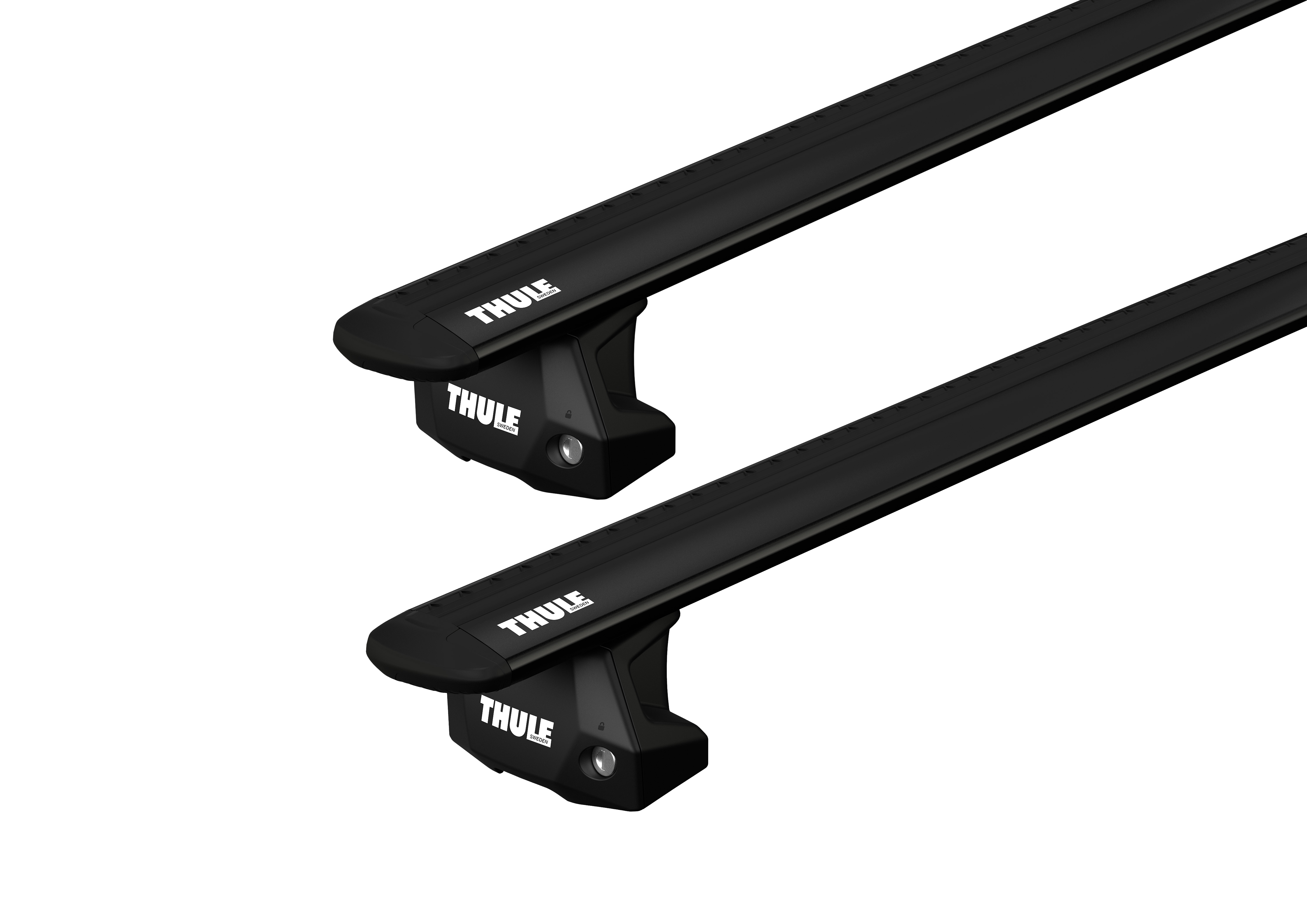 Thule 7107 WingBar Evo Black 2 Bar Roof Rack for Land Rover Discovery Series 3 & 4 5dr SUV with Factory Fitted Track (2005 to 2017) - Factory Point Mount