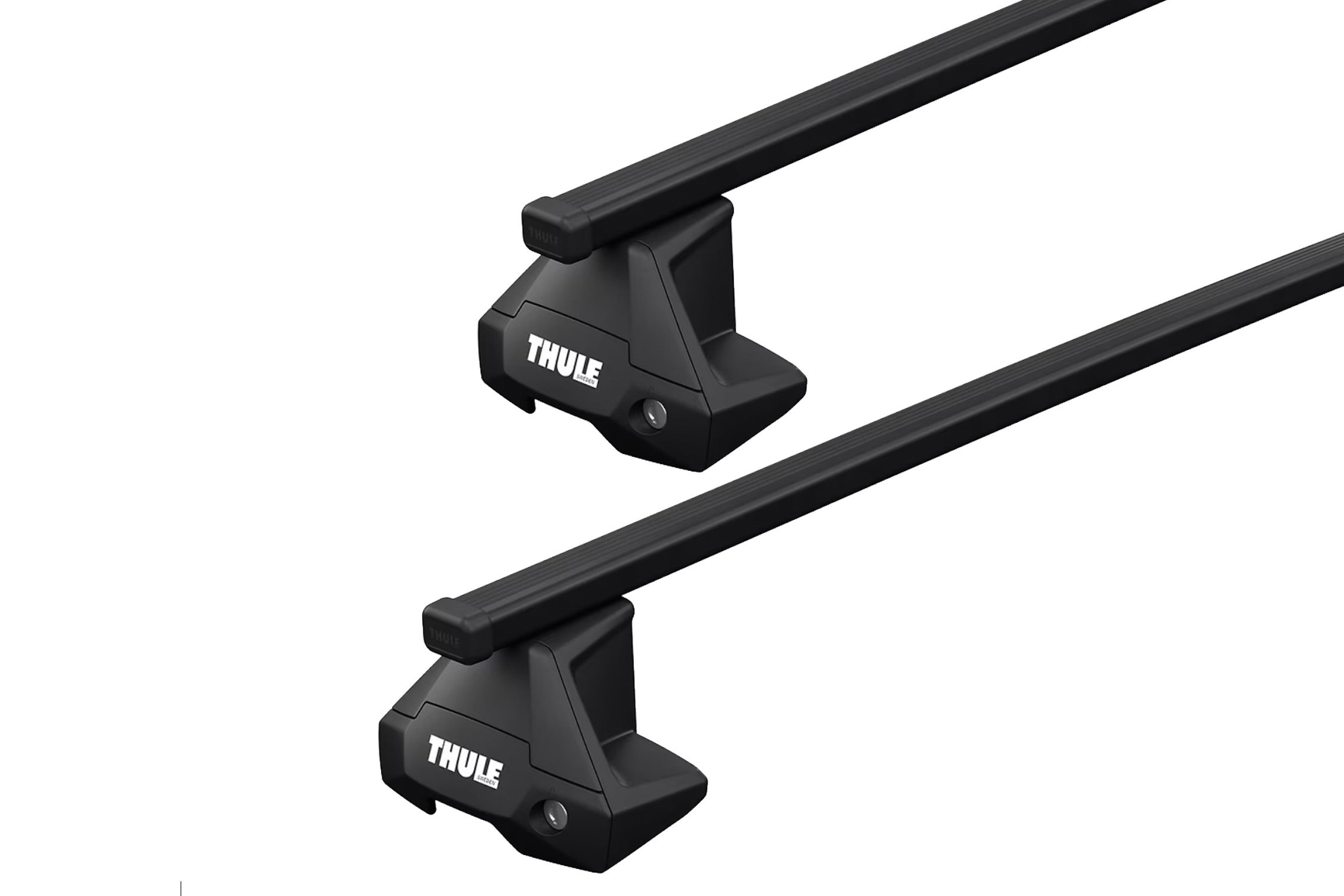 Thule 7105 SquareBar Evo Black 2 Bar Roof Rack for BYD Dolphin 5dr Hatch with (2023 onwards) - Clamp Mount