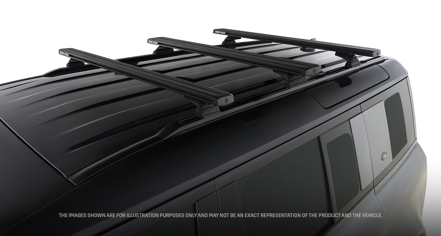 Rhino Rack JC-01589 Reconn-Deck 3 Bar Truck Bed System for Land Rover Defender 110 Gen2 5dr SUV with Factory Fitted Track (2020 onwards) - Custom Point Mount