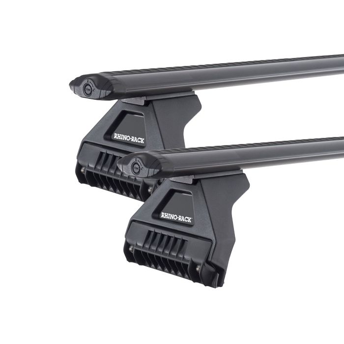 Rhino Rack JA2491 Vortex RL110 Black 2 Bar Roof Rack for MITSUBISHI L200 2dr Van with Rain Gutter (1984 to 1986)