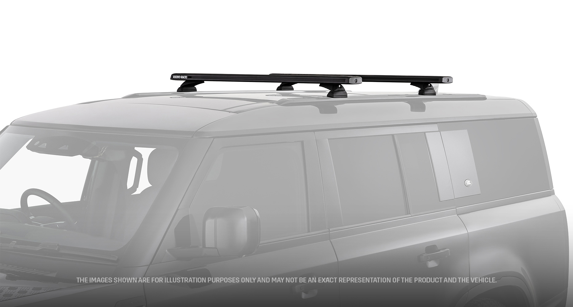 Rhino Rack JC-01932 Reconn-Deck 2 Bar Roof Rack System for Land Rover Defender 90 Gen2 3dr SUV with Factory Fitted Track (2020 onwards) - Custom Point Mount