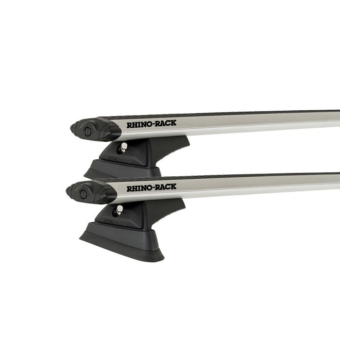 Rhino Rack JB0025 Vortex RCL Trackmount Silver 2 Bar Roof Rack for DAIHATSU Handivan 2dr Van with Bare Roof (1999 to 2002)