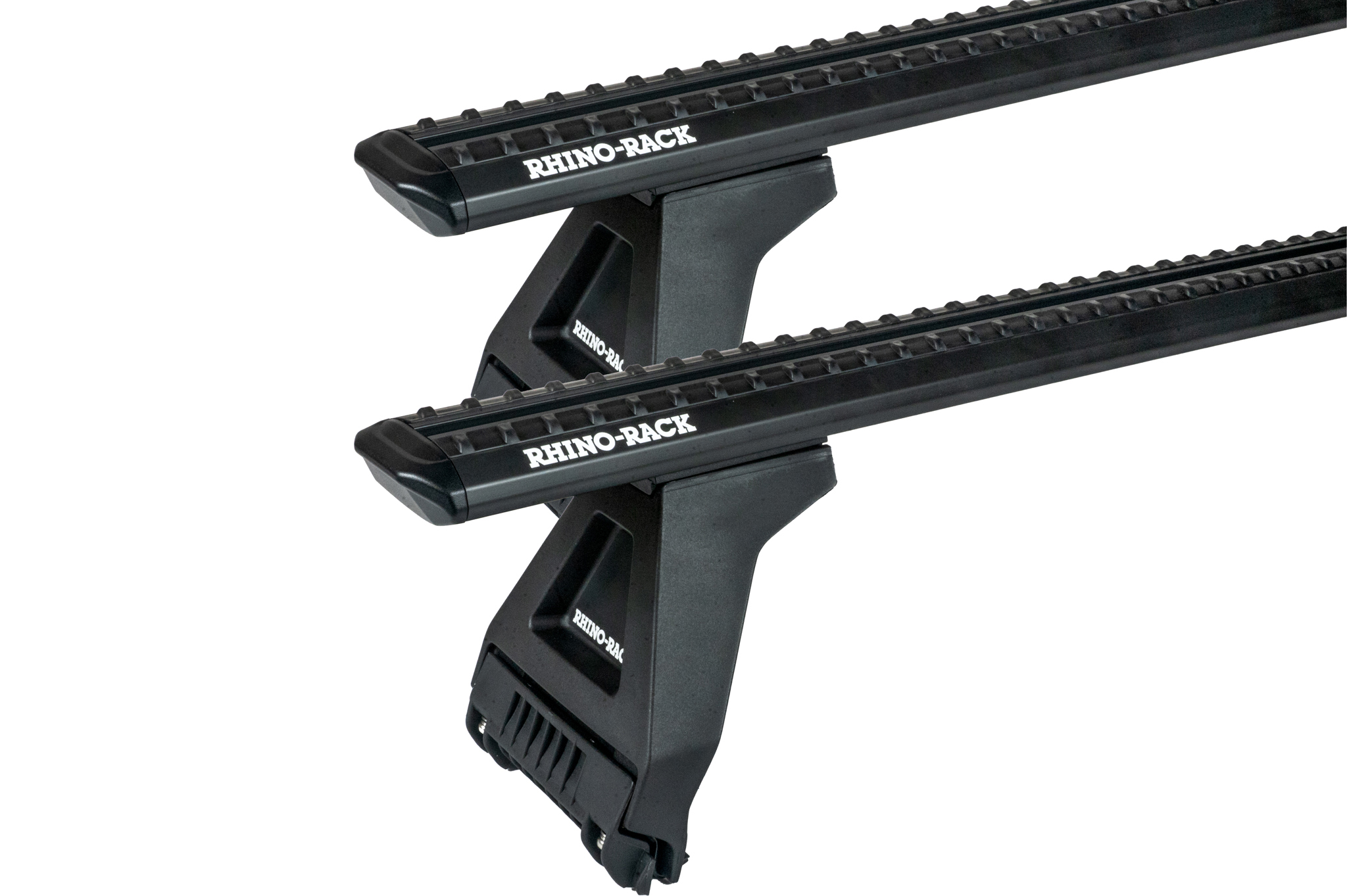 Rhino Rack JC-05302 Sportz RL150 Black 2 Bar Roof Rack for Mitsubishi Fuso Canter 2dr Truck with Rain Gutter (1992 to 2002) - Gutter Mount