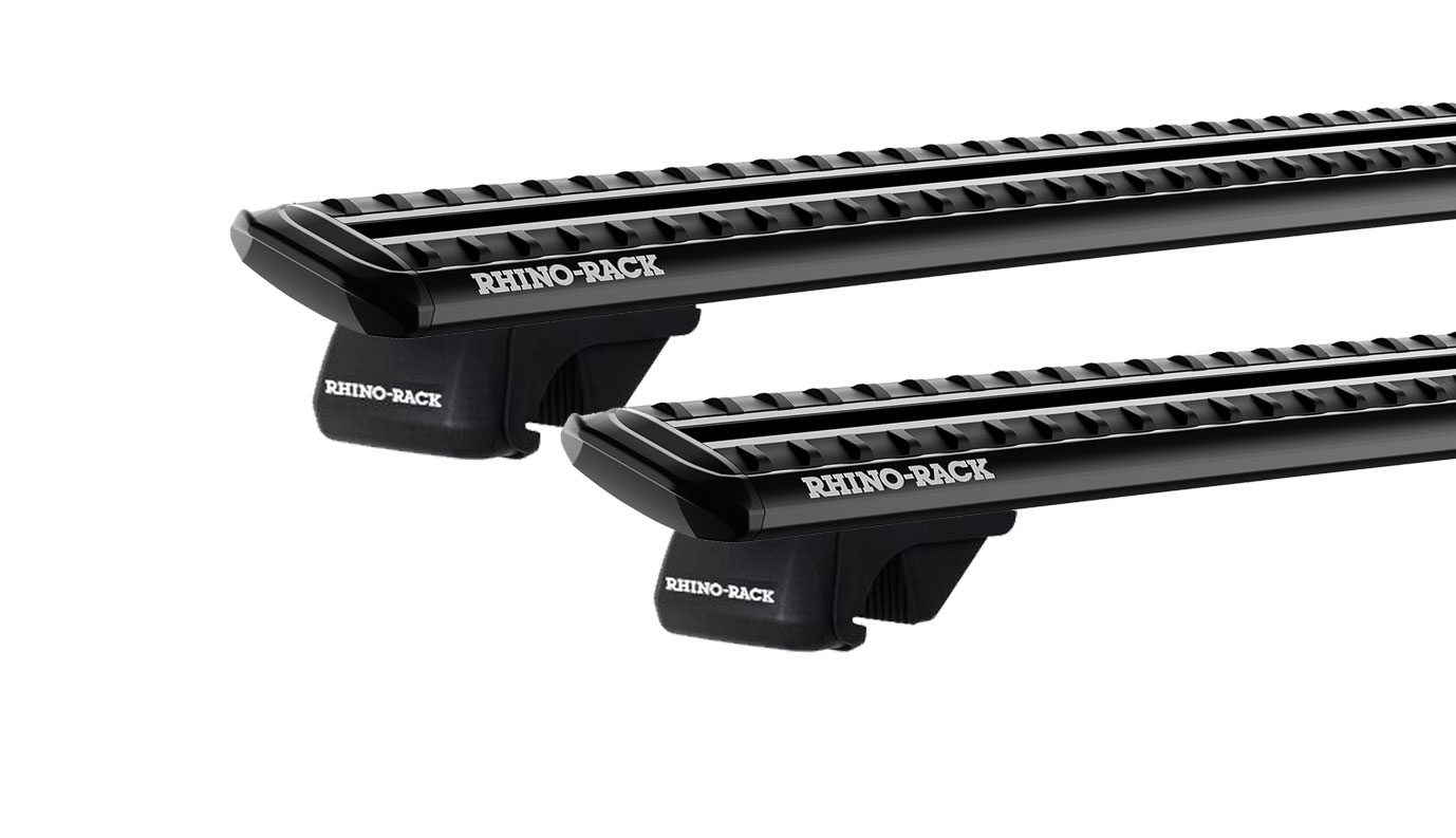 Rhino Rack JC-04089 Sportz SX Black 2 Bar Roof Rack for Volvo V60 5dr Wagon with Raised Roof Rail (2010 to 2018) - Raised Rail Mount