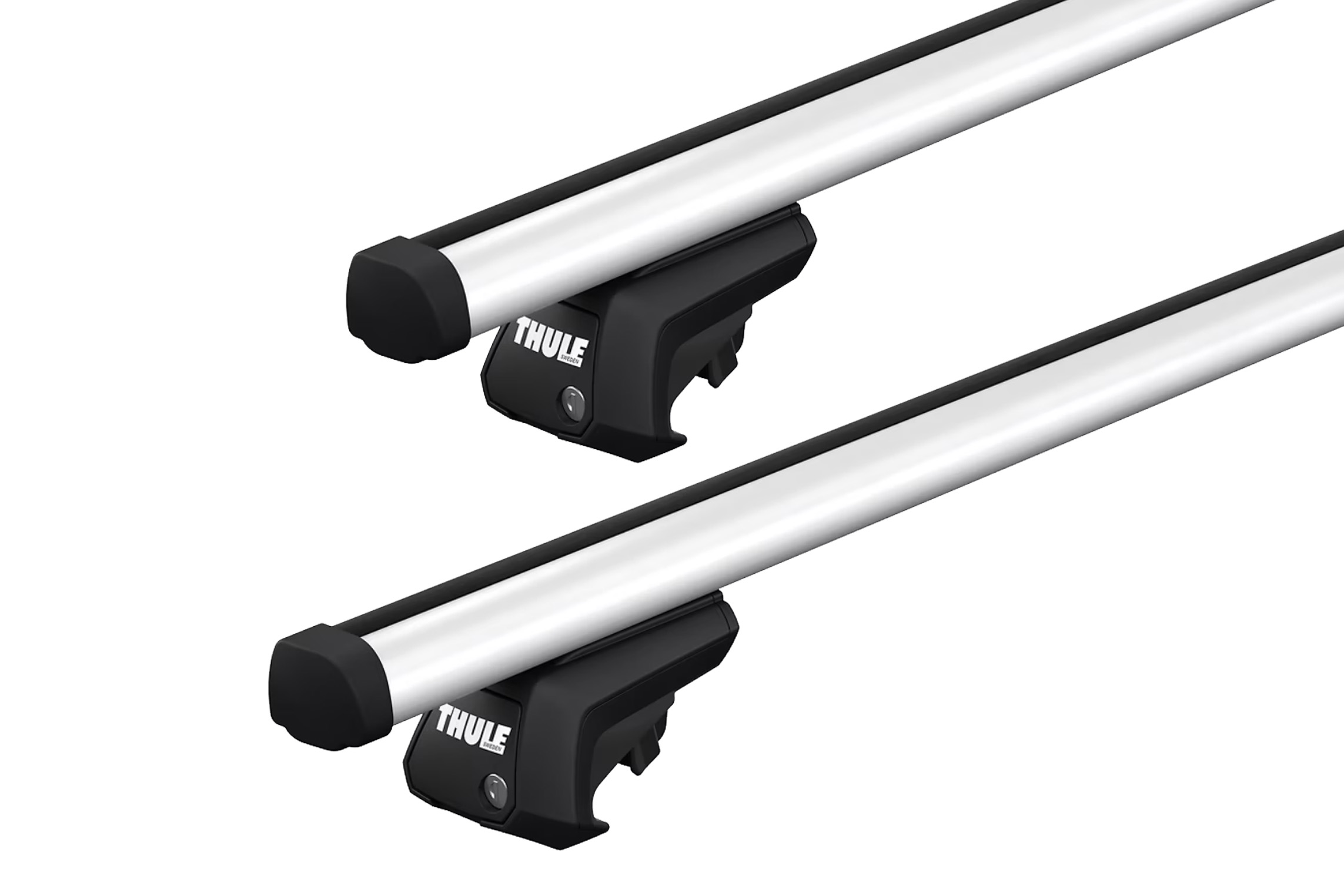 Thule 7104 ProBar Evo Silver 2 Bar Roof Rack for Saab 9-5 SportCombi 5dr Wagon with Raised Roof Rail (1998 to 2009) - Raised Rail Mount