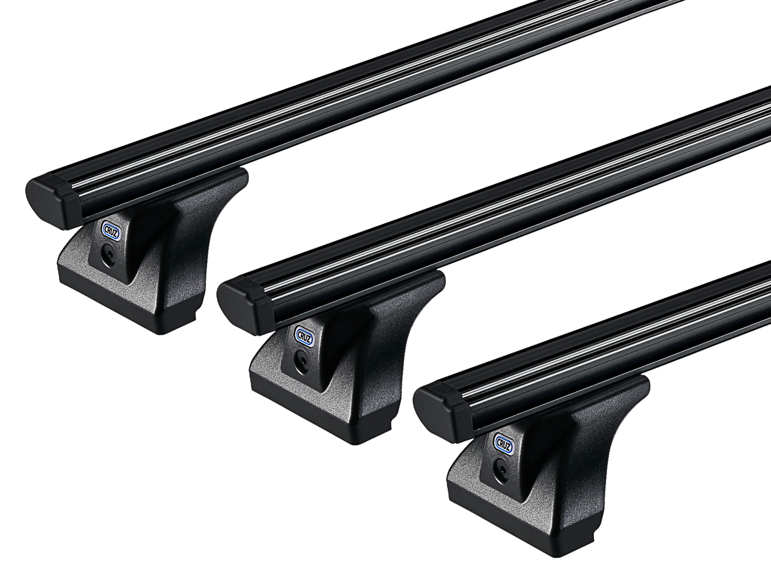 CRUZ Cargo Black 3 Bar Roof Rack for Land Rover Range Rover Series 1 5dr SUV with Rain Gutter (1970 to 1995) - Gutter Mount