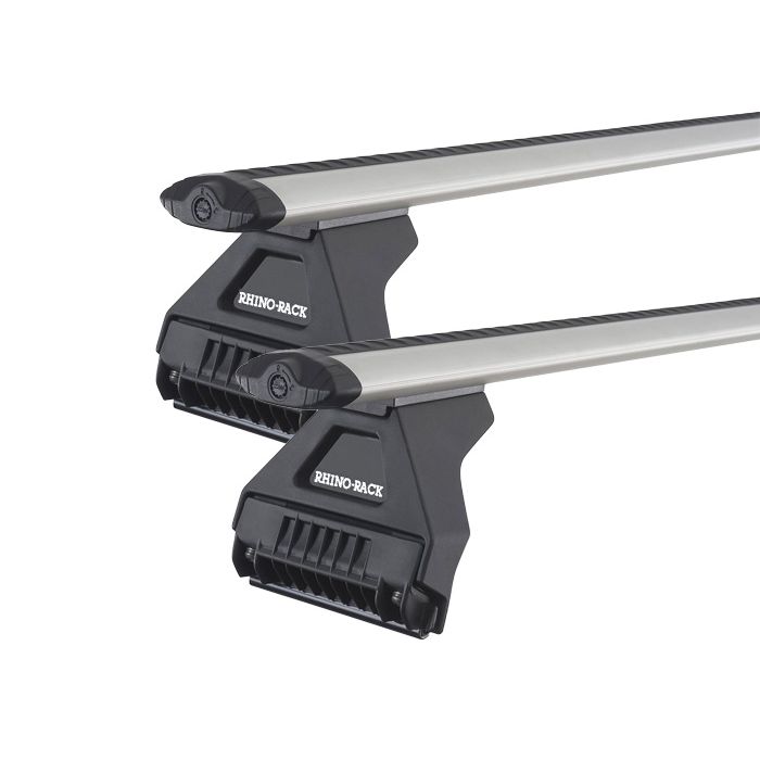 Rhino Rack JA2617 Vortex RL110 Silver 2 Bar Roof Rack for MITSUBISHI L200 2dr Van with Rain Gutter (1984 to 1986)