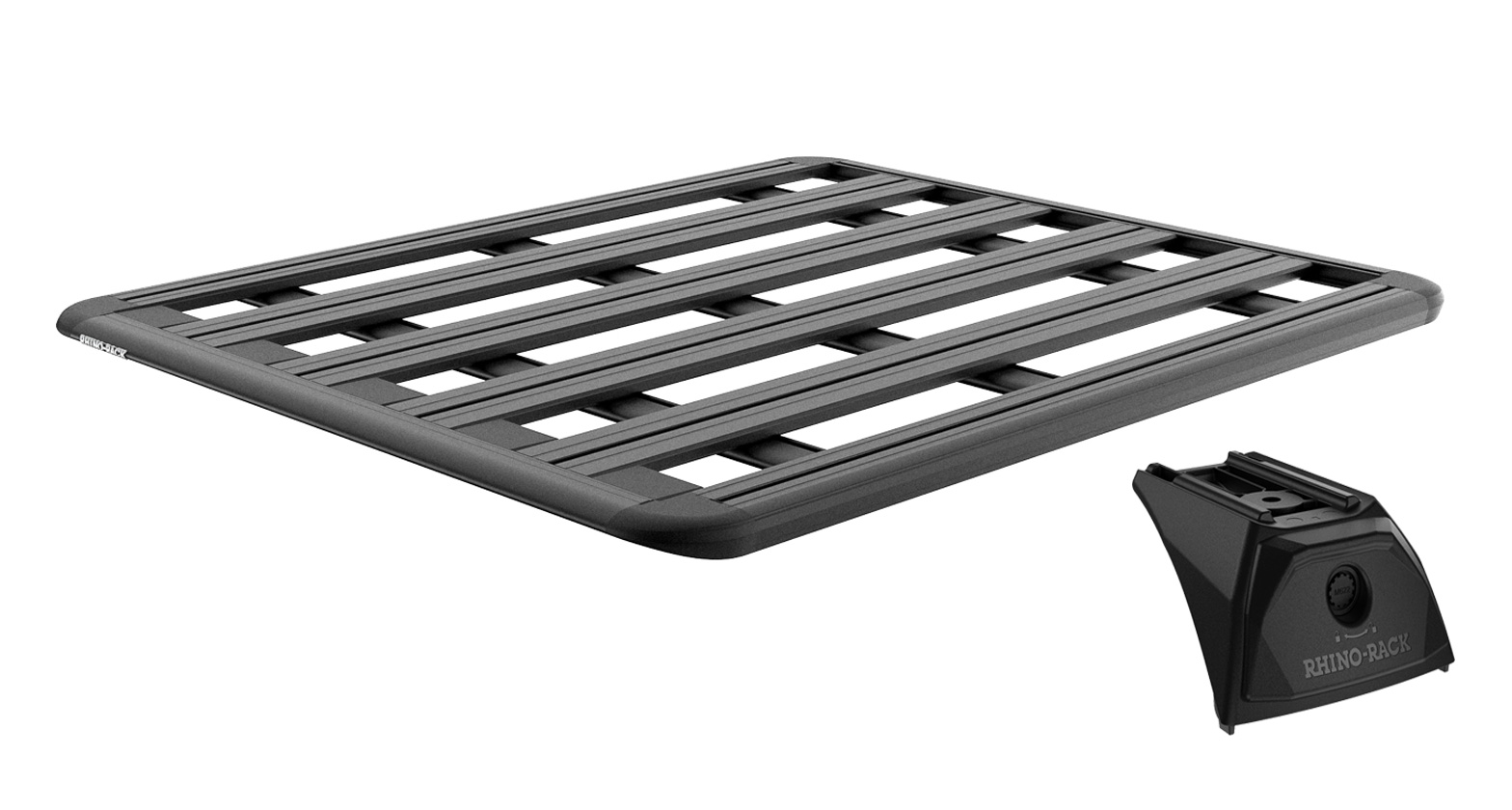 Rhino Rack JC-03550 Pioneer 6 Platform (1300mm x 1240mm) with RX300L-RX300H legs for Land Rover Defender 90 Gen2 3dr SUV with Factory Fitted Track (2020 onwards) - Factory Point Mount