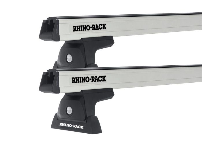 Rhino Rack JA7944 Heavy Duty RLT600 Ditch Mount Silver 2 Bar Roof Rack for DODGE RAM 4dr Ute with Bare Roof (2010 onwards)