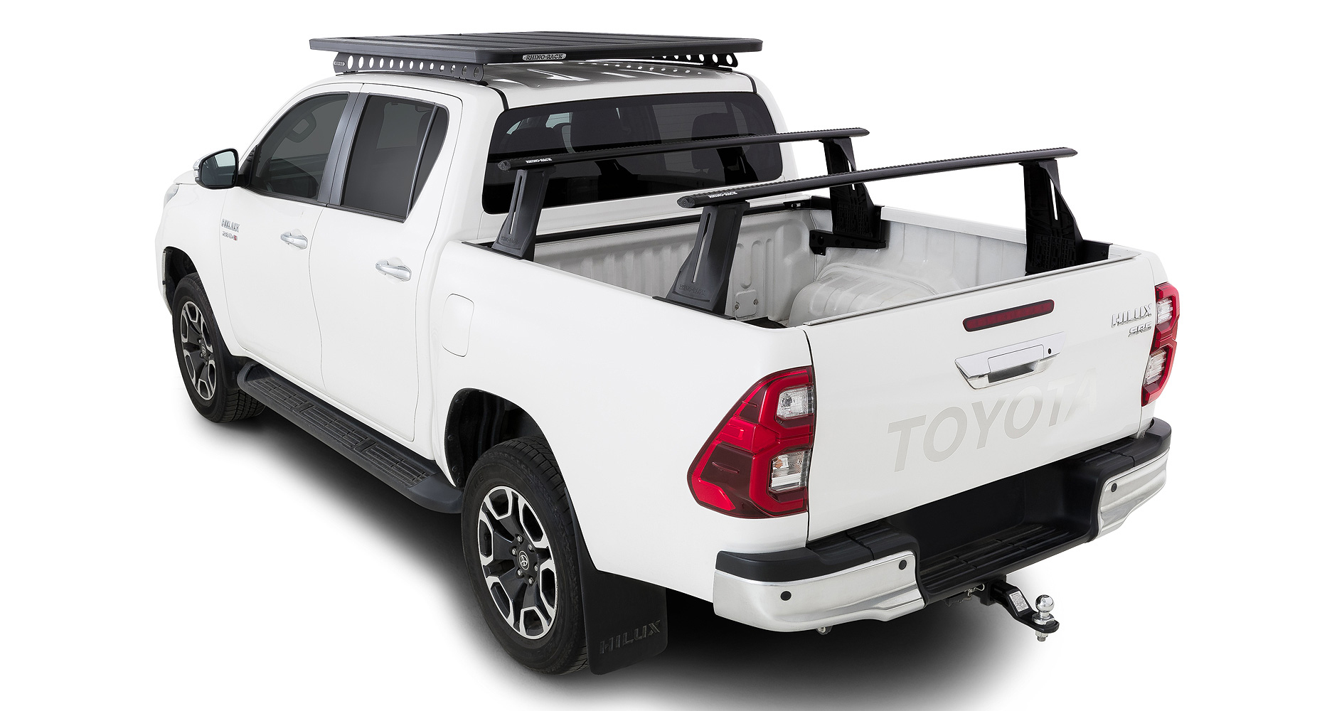 Rhino Rack JC-01577 Reconn-Deck 2 Bar Vortex Ute Tub System for Toyota Hilux 4dr Ute Dual Cab 10/15 On