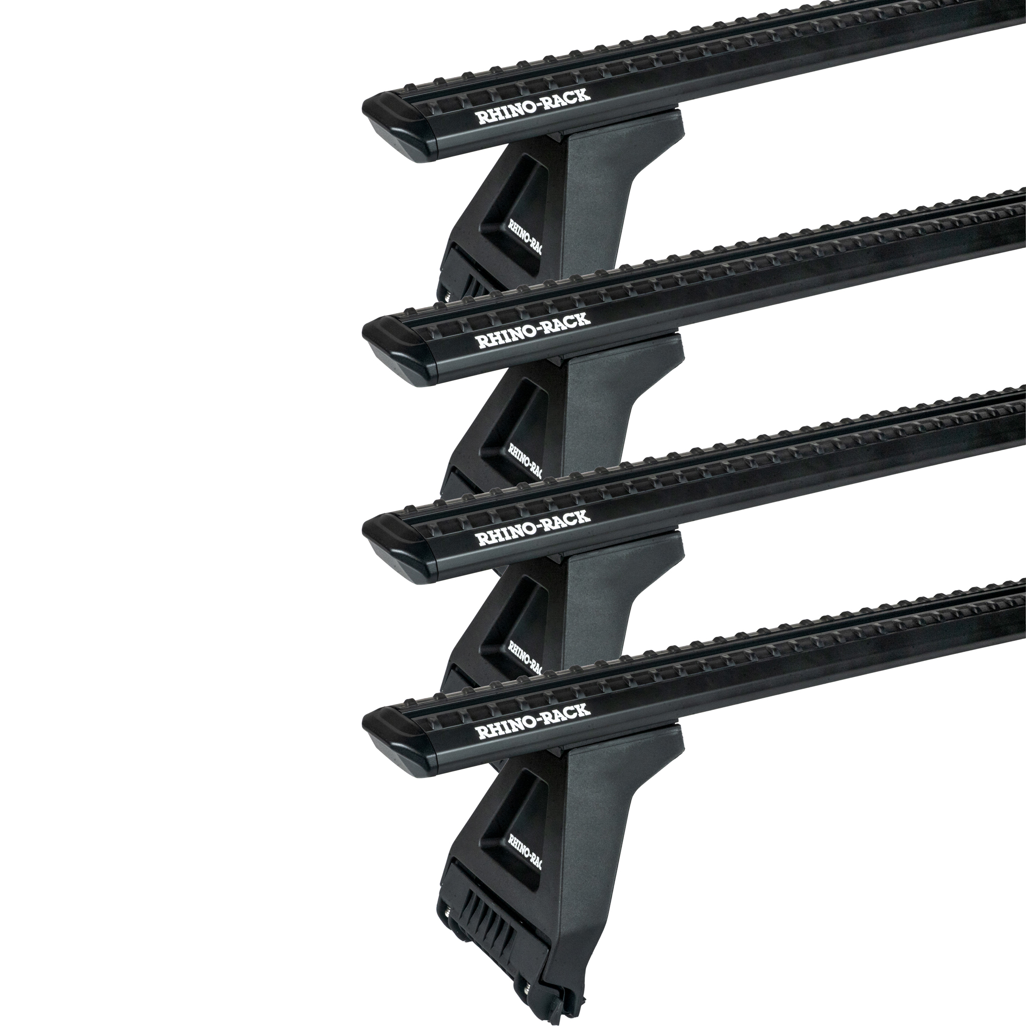 Rhino Rack JC-05070 Sportz RL150 Black 4 Bar Roof Rack for Land Rover Range Rover 5dr SUV with Rain Gutter (1972 to 1995) - Gutter Mount