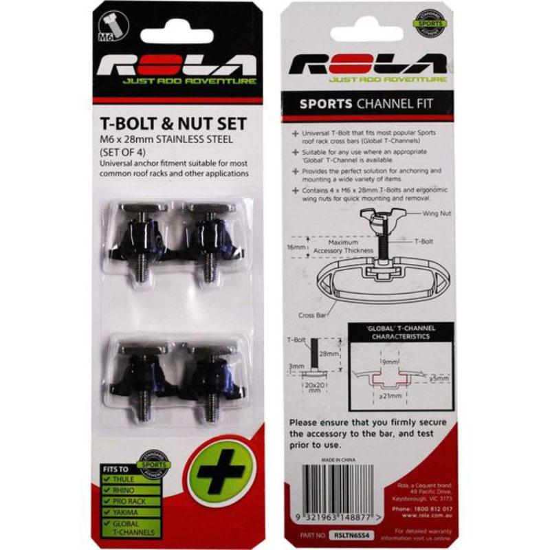 ROLA HARDWARE PACK- TBOLT M6 S/S 4 PACK RSLTN6SS4