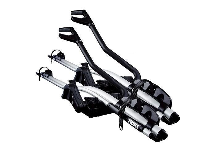 Thule ProRide 591 silver roof mounted bike carrier Twinpack with matching locks (591040)