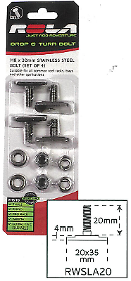 ROLA M8X20 DROP AND TURN CHANNEL BOLT SET RWSLA20