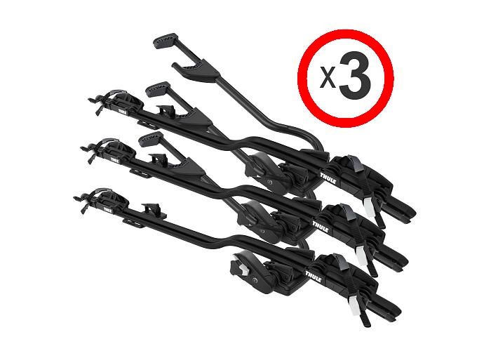 Thule ProRide 598 black roof mounting bike carrier x 3 with matching locks (598002)