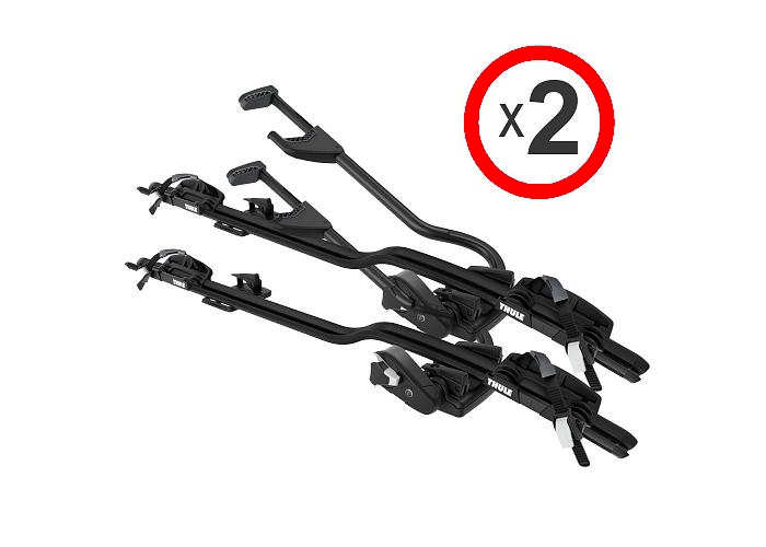 Thule ProRide 598 black roof mounted bike carrier x 2 with matching locks (598002)